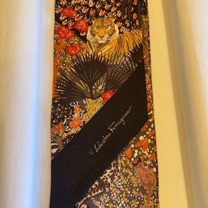 Salvatore Ferragamo Floral and animal print scarf